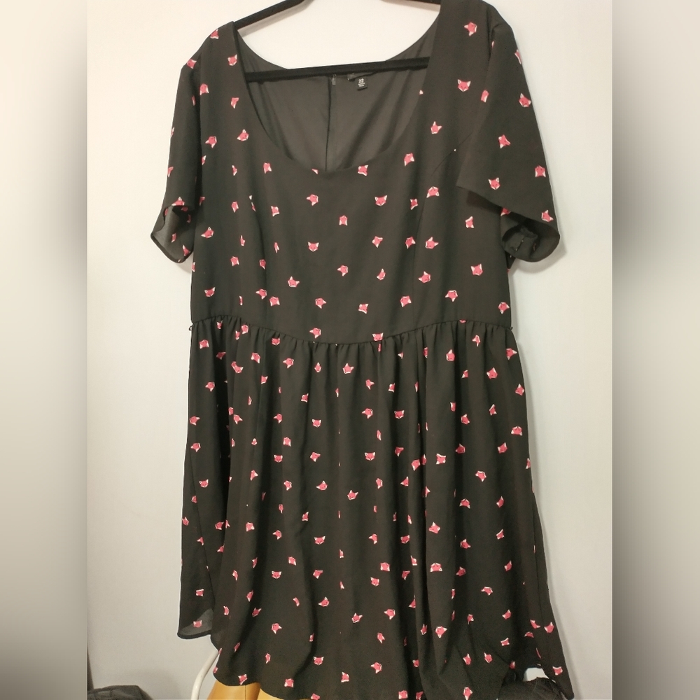 Torrid Dress Fox Print Red/Black Size 22